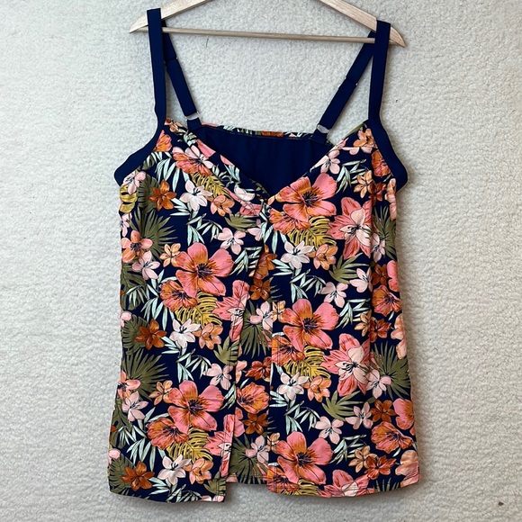 NWT Heat Womens Swimwear Tiki Beach Tankini High Waisted Two Piece Swimsuit 22W - Picture 3 of 13